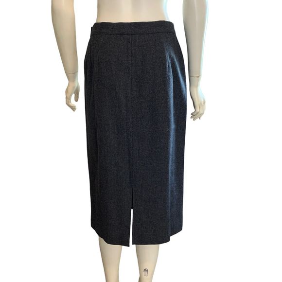 Vintage Miss Pendleton 8 Wool Midi Skirt Gray Straight Career - Picture 11 of 12